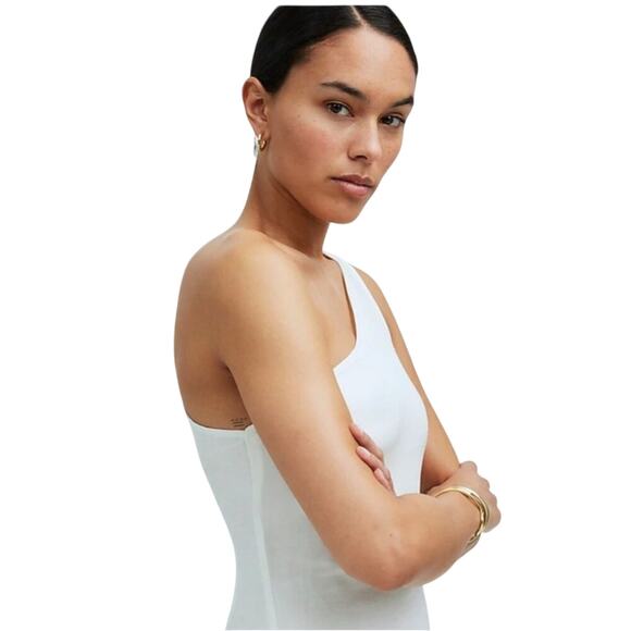 NWT Madewell Womens One-Shoulder Midi Dress in Lighthouse NQ624 Size 14 - Picture 9 of 14